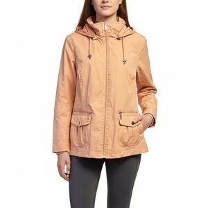 Totes Hooded Jacket Size Large Coral Full Zip Outdoor Casual Lightweight Hooded